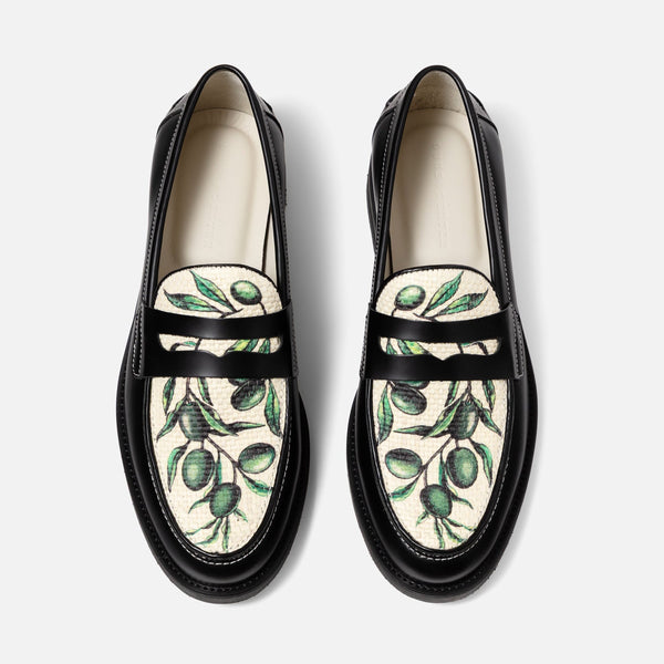 Wilde Olive Raffia Penny Loafer - Men's