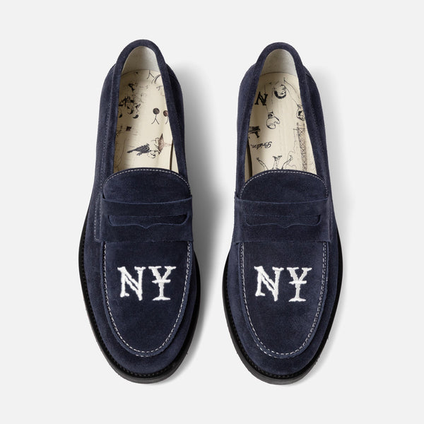 Wilde NY Navy Suede Penny Loafer - Men's