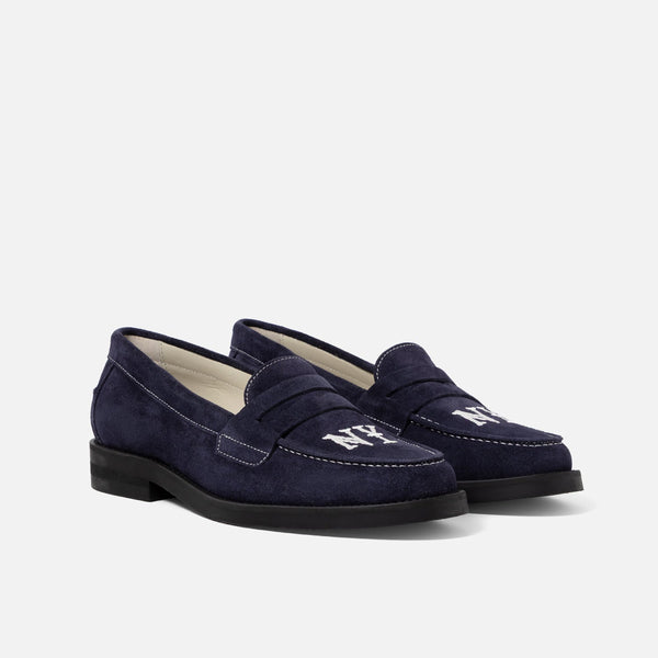 Wilde NY Navy Suede Penny Loafer - Women's