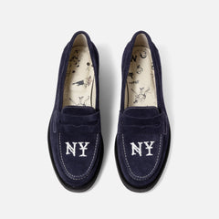Wilde NY Navy Suede Penny Loafer - Women's
