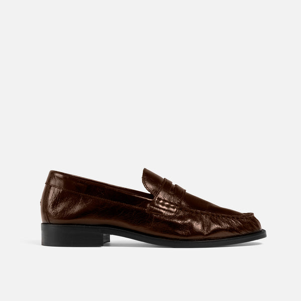 Ezra Chestnut Ruched Loafer - Women's