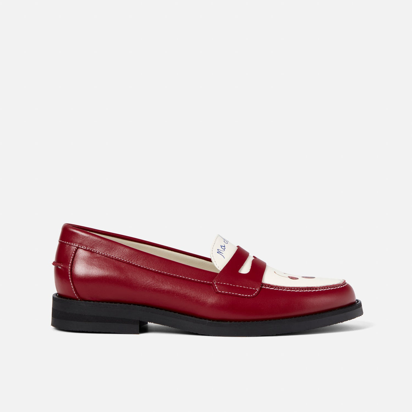 【Duke + Dexter】Black Suede Cherry Penny Loafer - Women's Cherry Penny Loafers For Women | DUKE + DEXTER