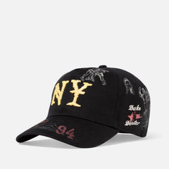Hand-Painted NY Black Cap