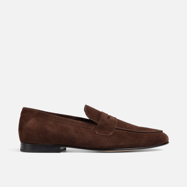 Caine Brown Suede Penny Loafer - Men's
