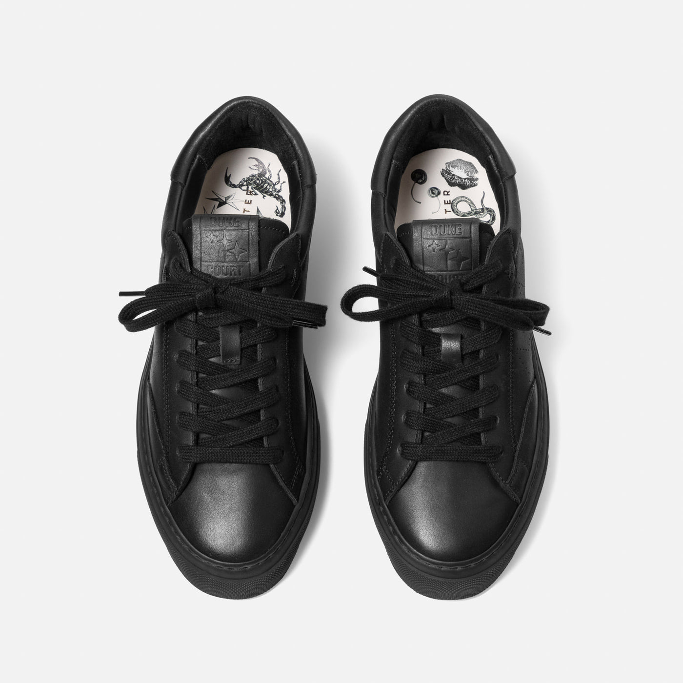 Plus Court Black Sneaker - Women's | DUKE + DEXTER
