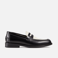 WILDE Black and White Leather Penny Loafer | DUKE + DEXTER WILDE Black and White Leather Penny Loafer | DUKE + DEXTER