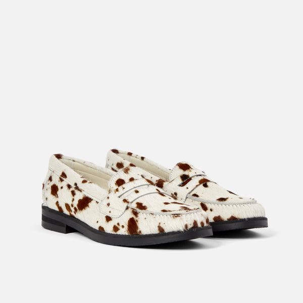 Wilde Brown Cow Pony Penny Loafer - Women's