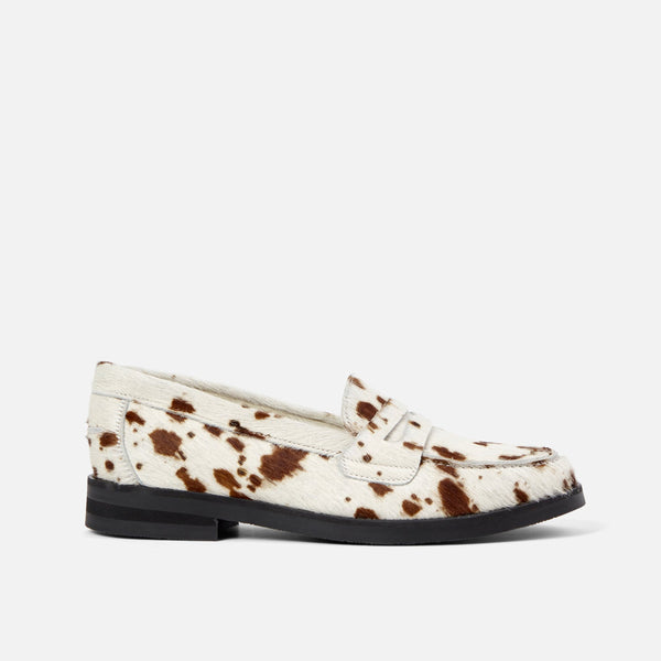 Wilde Brown Cow Pony Penny Loafer - Women's