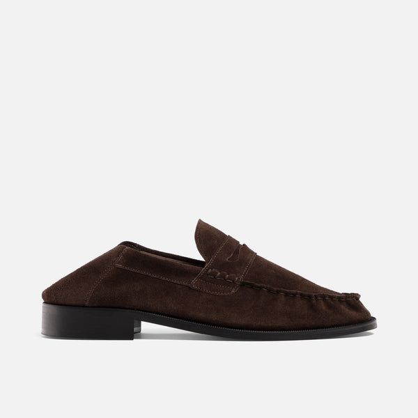 CB Brown Suede Foldable Ruched Loafer - Men's
