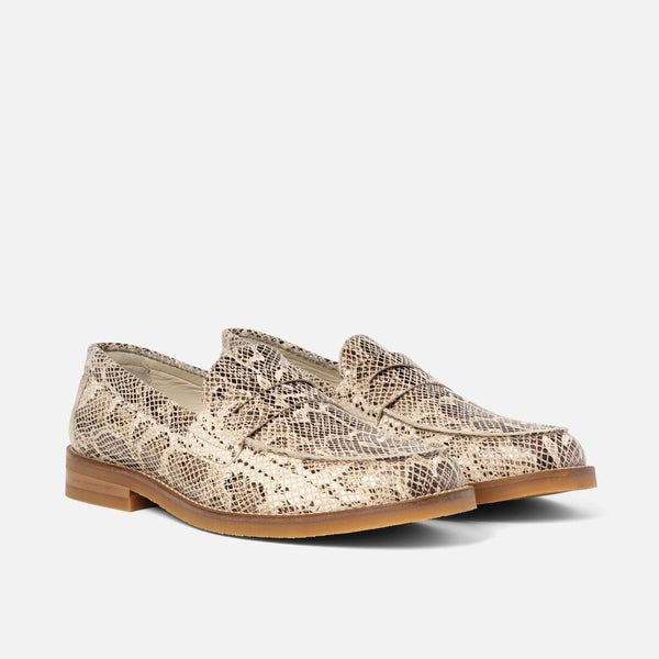 Wilde Brown Snake Penny Loafer - Men's