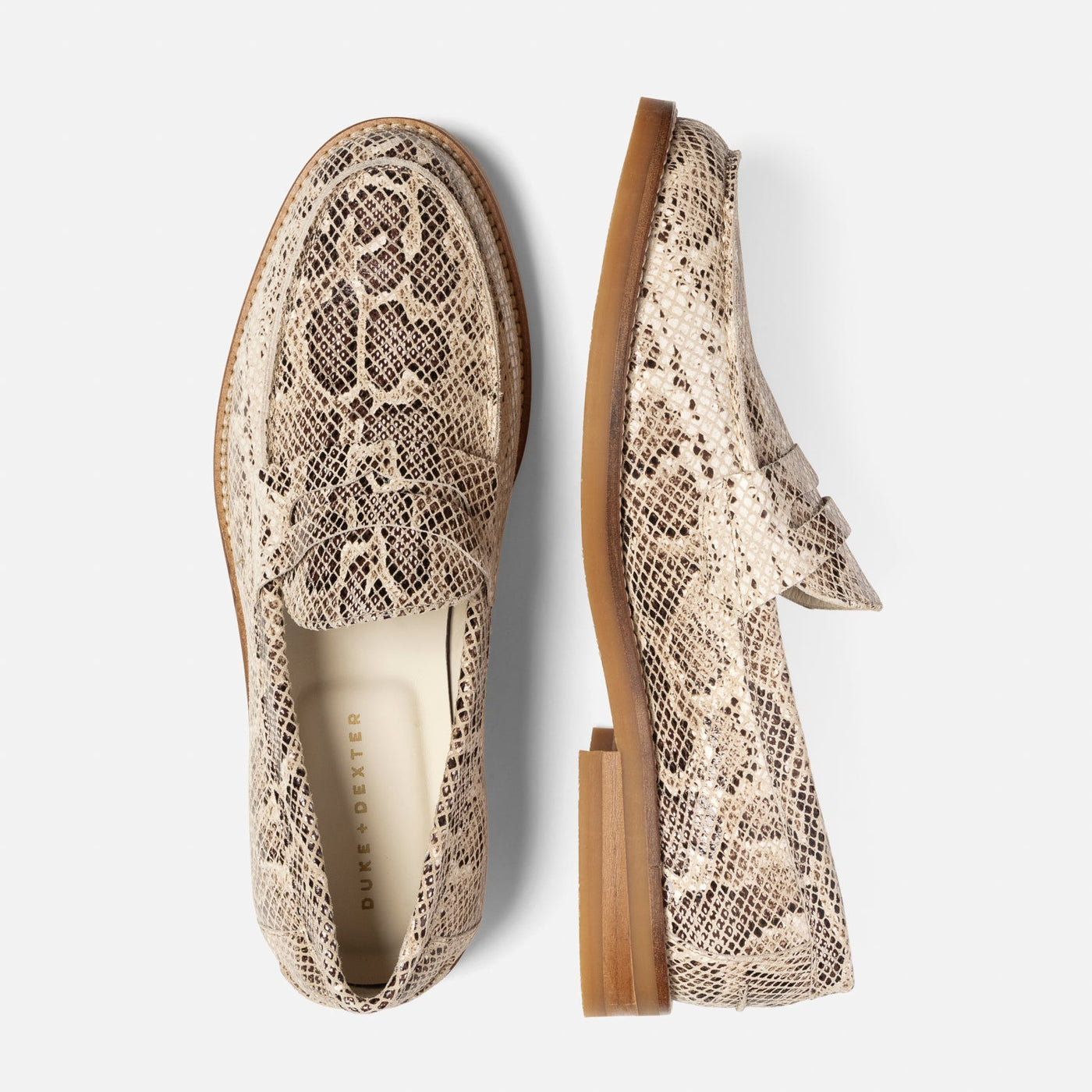 Beige exotic snake print leather Men\'s Loafers Snakeskin Loafers - Etsy Australia main image 2