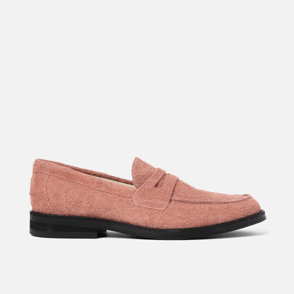 Wilde Hairy Pink Suede Penny Loafer - Men's