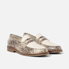 Peso Snakeskin + White Penny Loafer - Men's