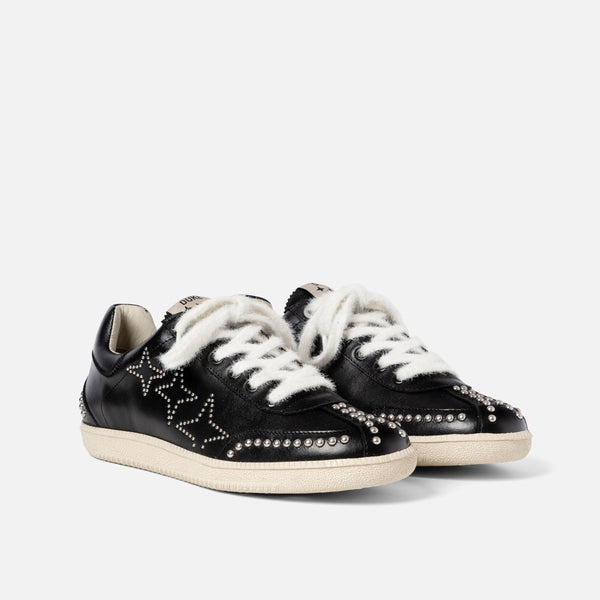 Plus Duke Black Studded Sneaker - Women's