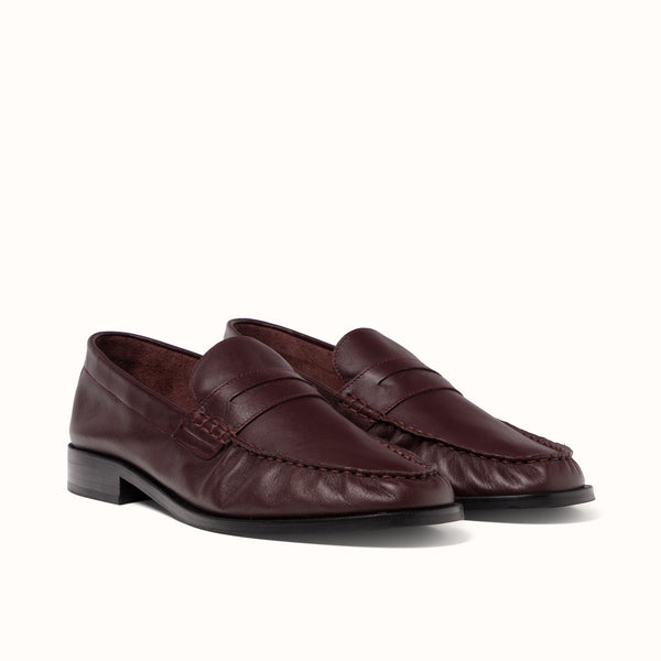 Ezra Burgundy Ruched Loafer - Men's