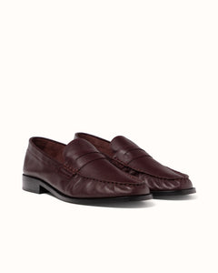 Ezra Burgundy Ruched Loafer - Men's
