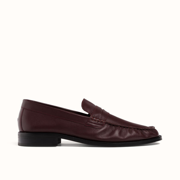 Ezra Burgundy Ruched Loafer - Men's