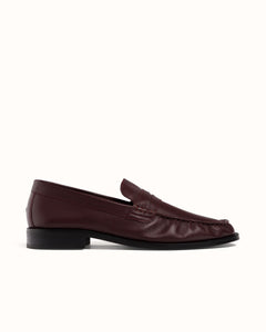Ezra Burgundy Ruched Loafer - Men's