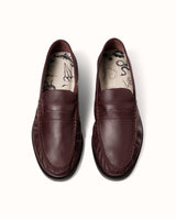 Ezra Burgundy Ruched Loafer - Men's