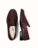 Ezra Burgundy Ruched Loafer - Men's