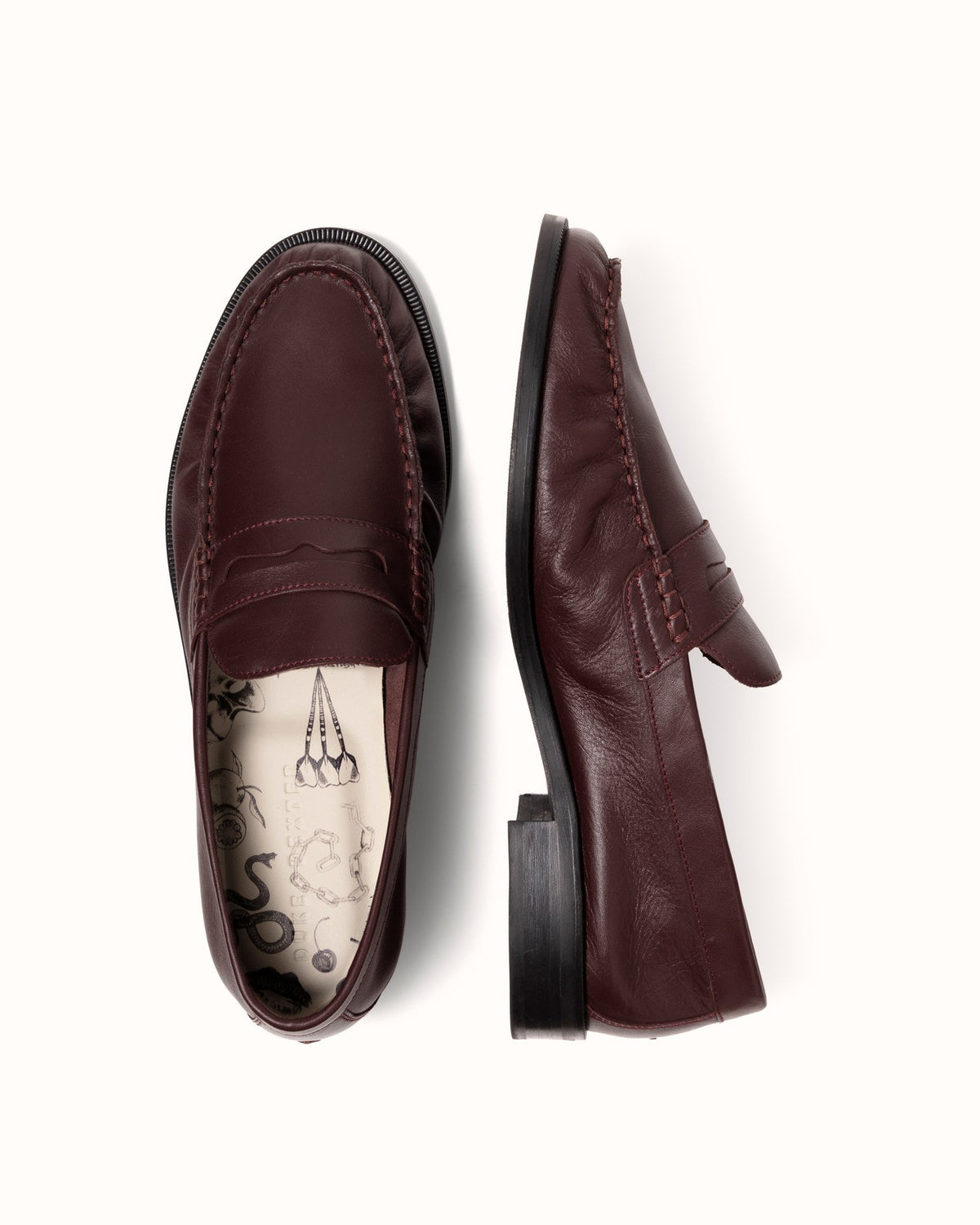 Ezra Burgundy Ruched Loafer - Men's