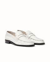 Ezra White Patent Ruched Loafer - Men's