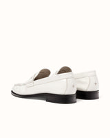 Ezra White Patent Ruched Loafer - Men's