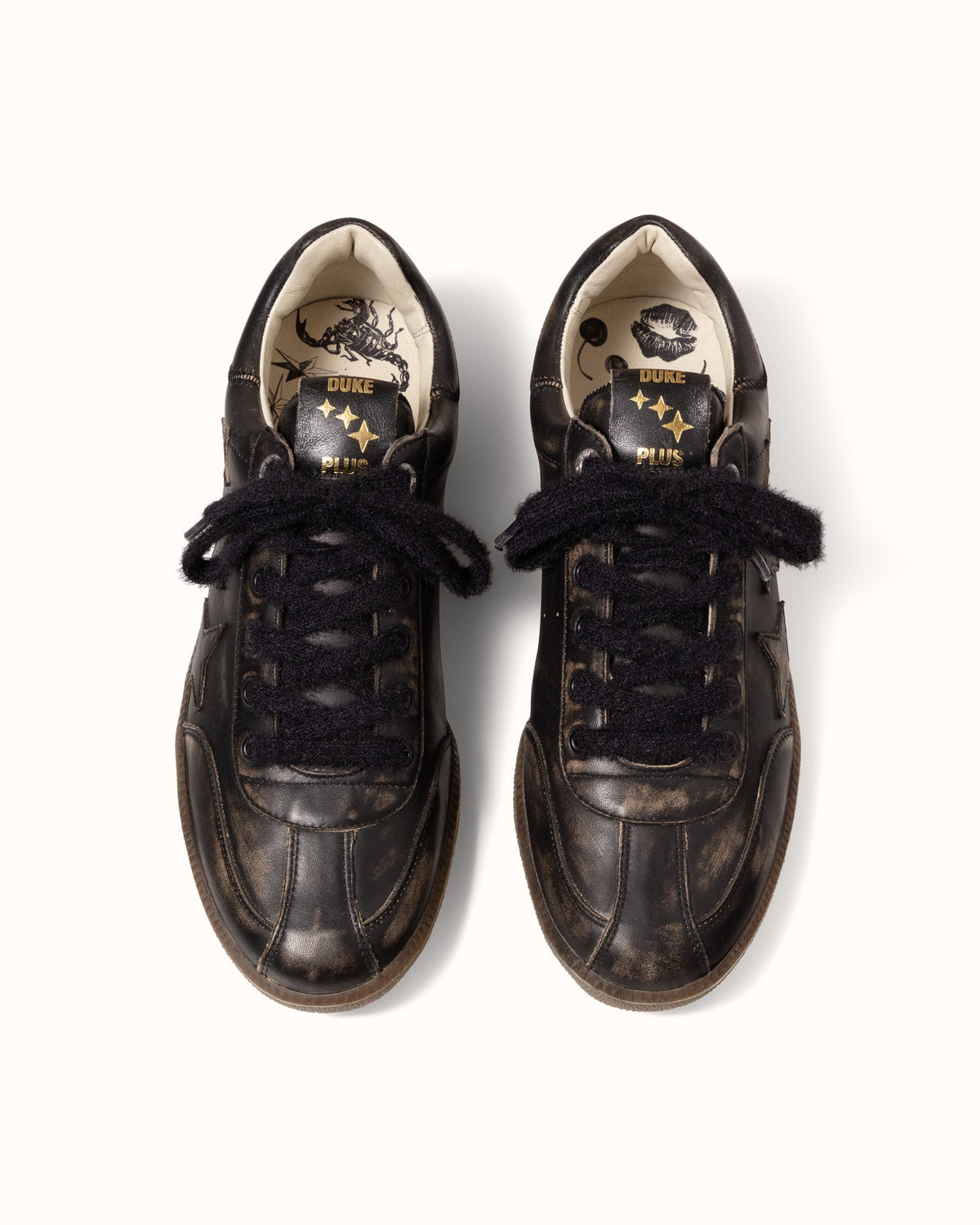 Plus Duke Black Distressed Sneaker - Men's