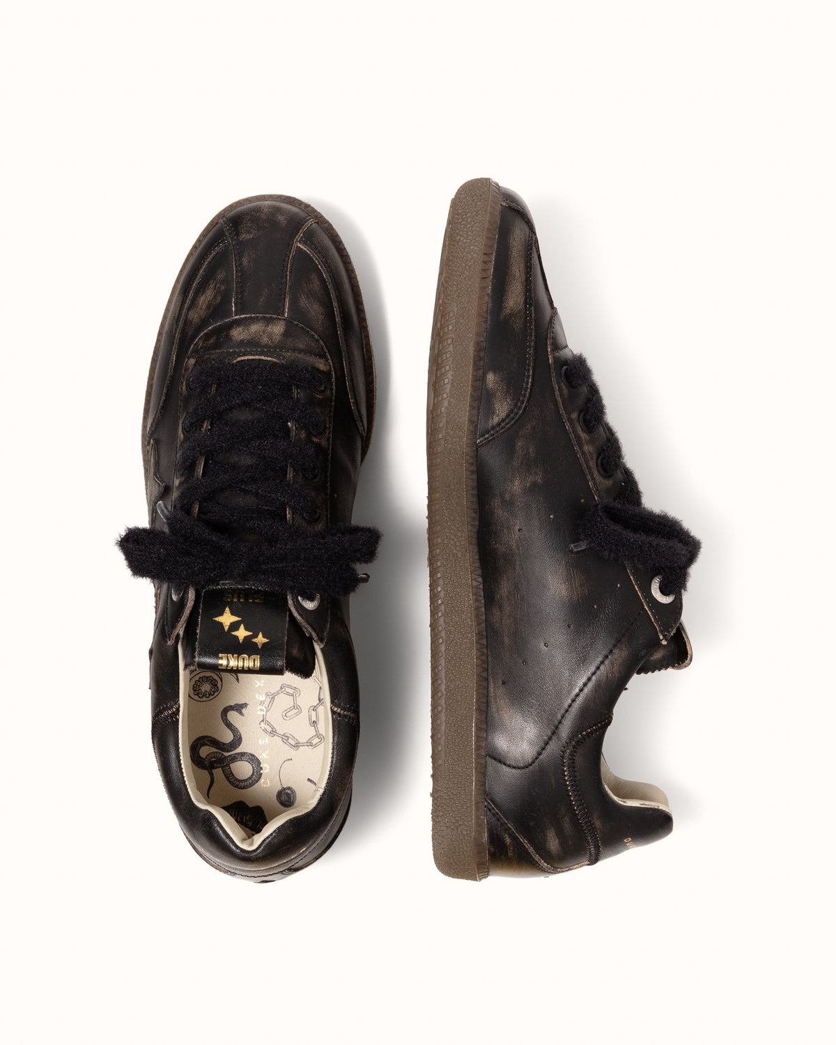 Plus Duke Black Distressed Sneaker - Men's