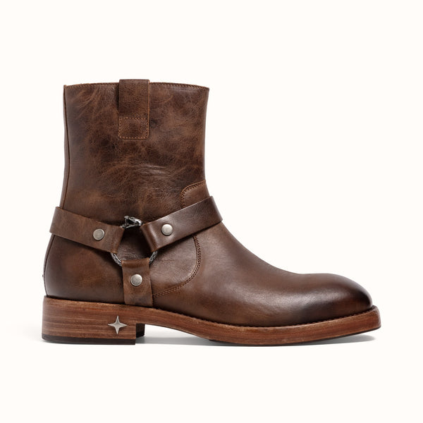 Harley Brown Distressed Biker Boot - Men's