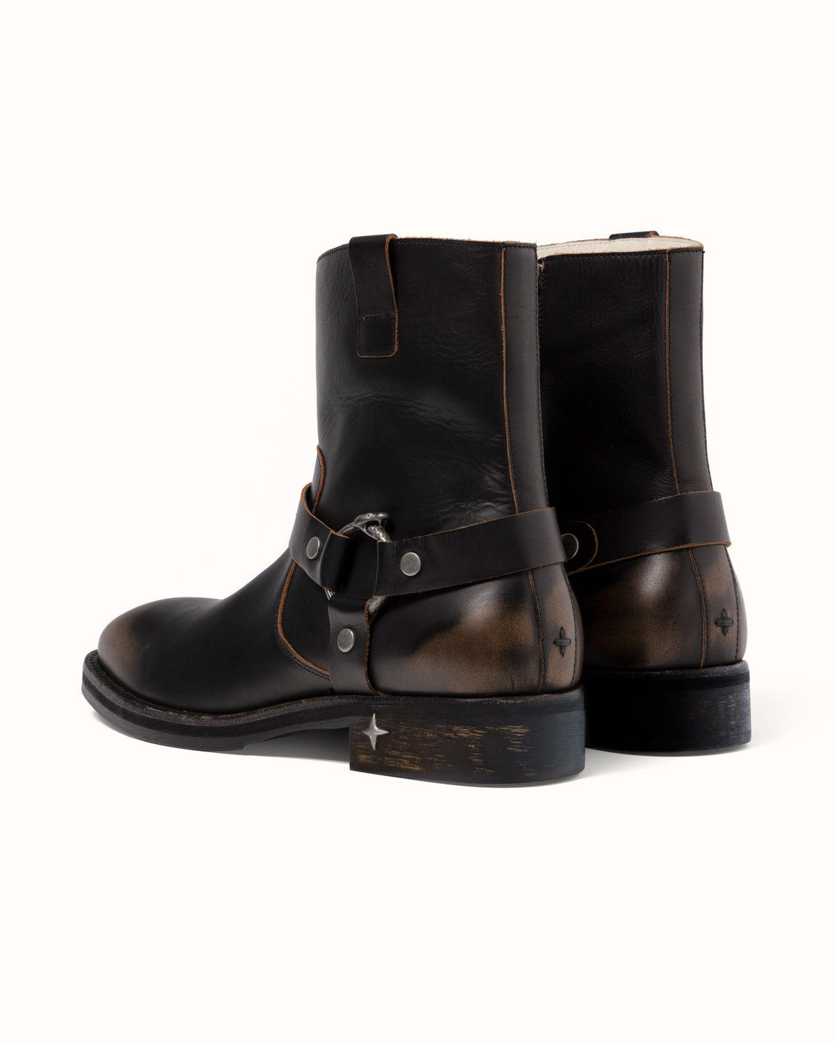 Harley Black Distressed Biker Boot - Women's