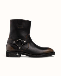 Harley Black Distressed Biker Boot - Men's