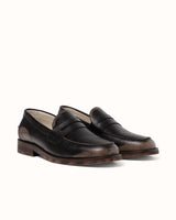 Wilde Black Distressed Penny Loafer - Men's