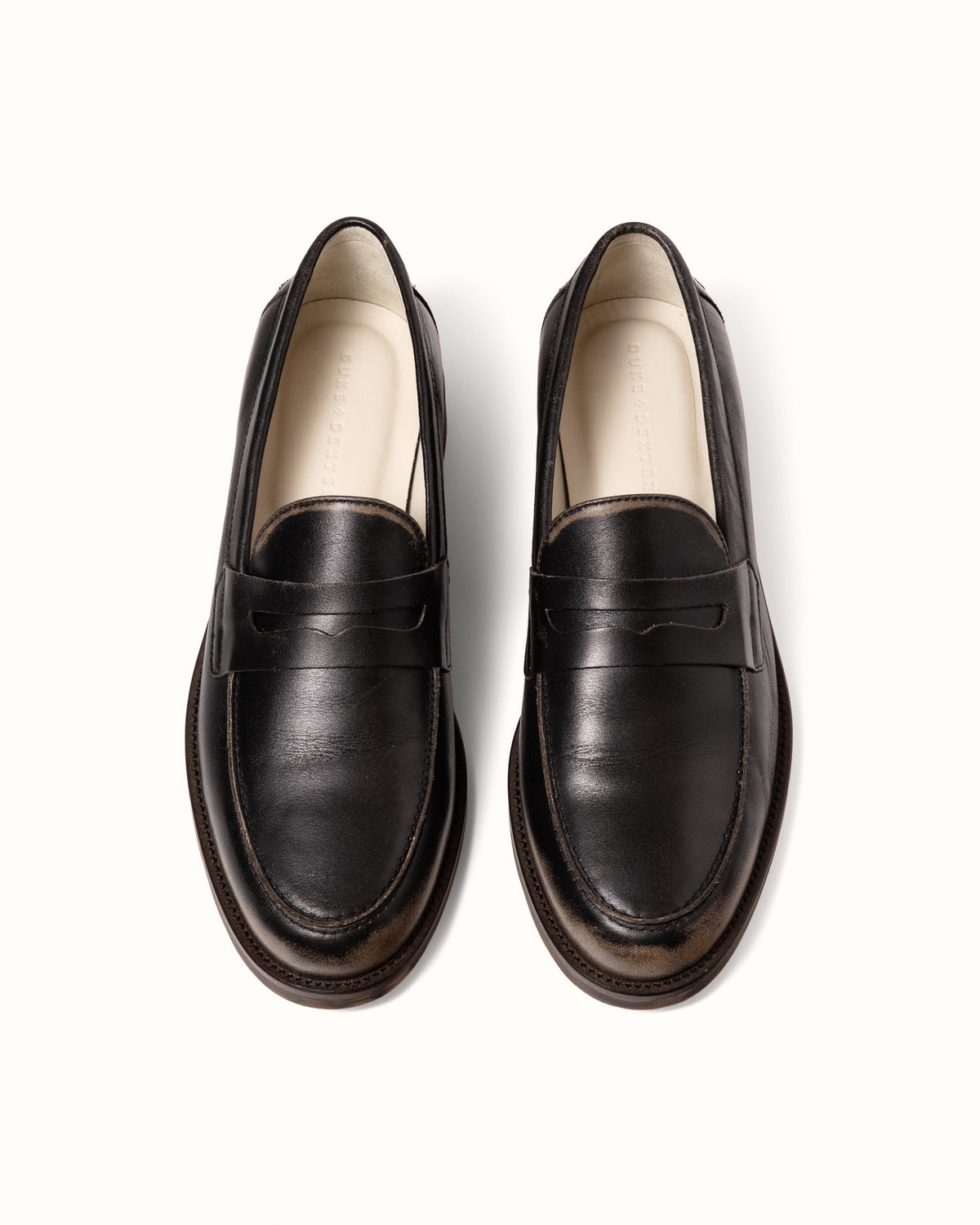 Wilde Black Distressed Penny Loafer - Men's