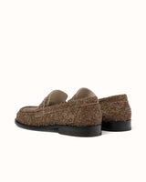 Willis Khaki Hairy Suede Penny Loafer - Men's