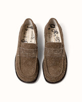 Willis Khaki Hairy Suede Penny Loafer - Men's