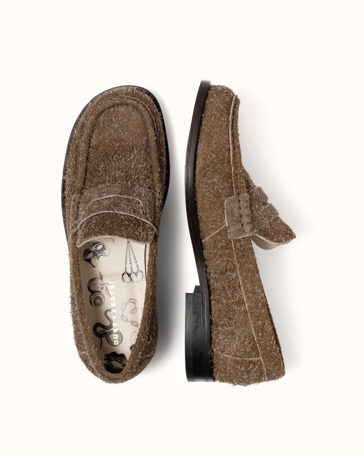Willis Khaki Hairy Suede Penny Loafer - Men's