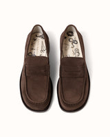 Willis Chocolate Suede Penny Loafer - Men's