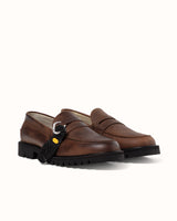 Vibram Brown Distressed Lug Loafer - Men's