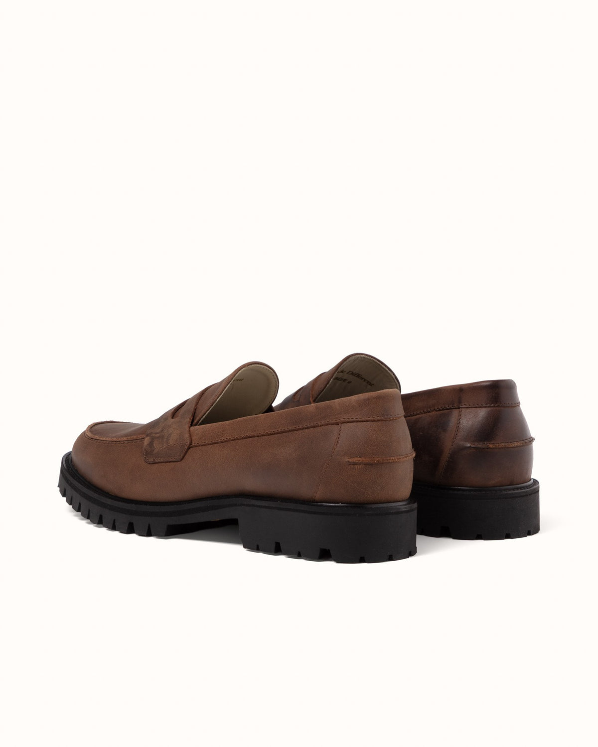 Vibram Brown Distressed Lug Loafer - Men's