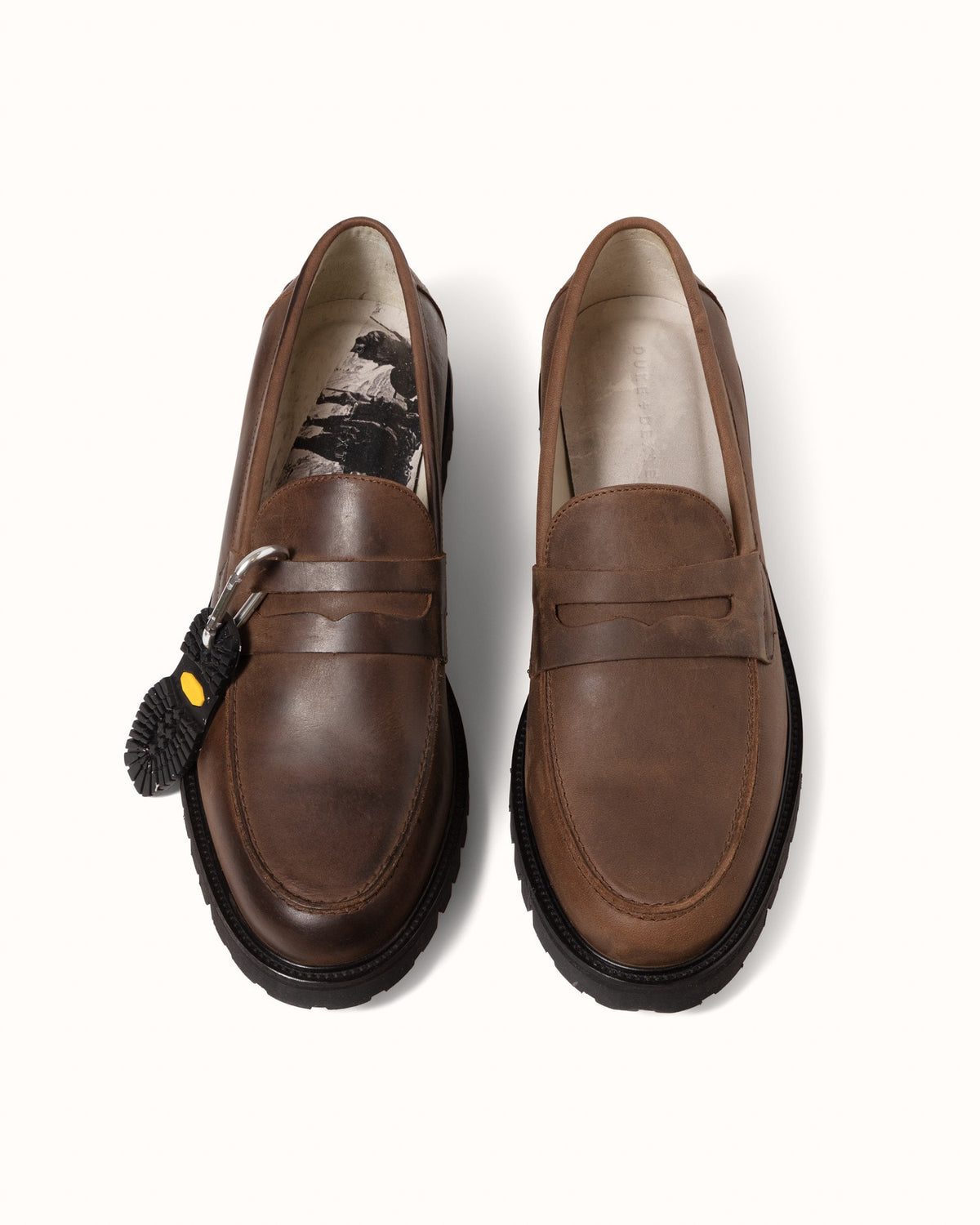 Vibram Brown Distressed Lug Loafer - Men's
