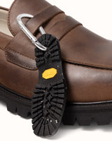Vibram Brown Distressed Lug Loafer - Men's
