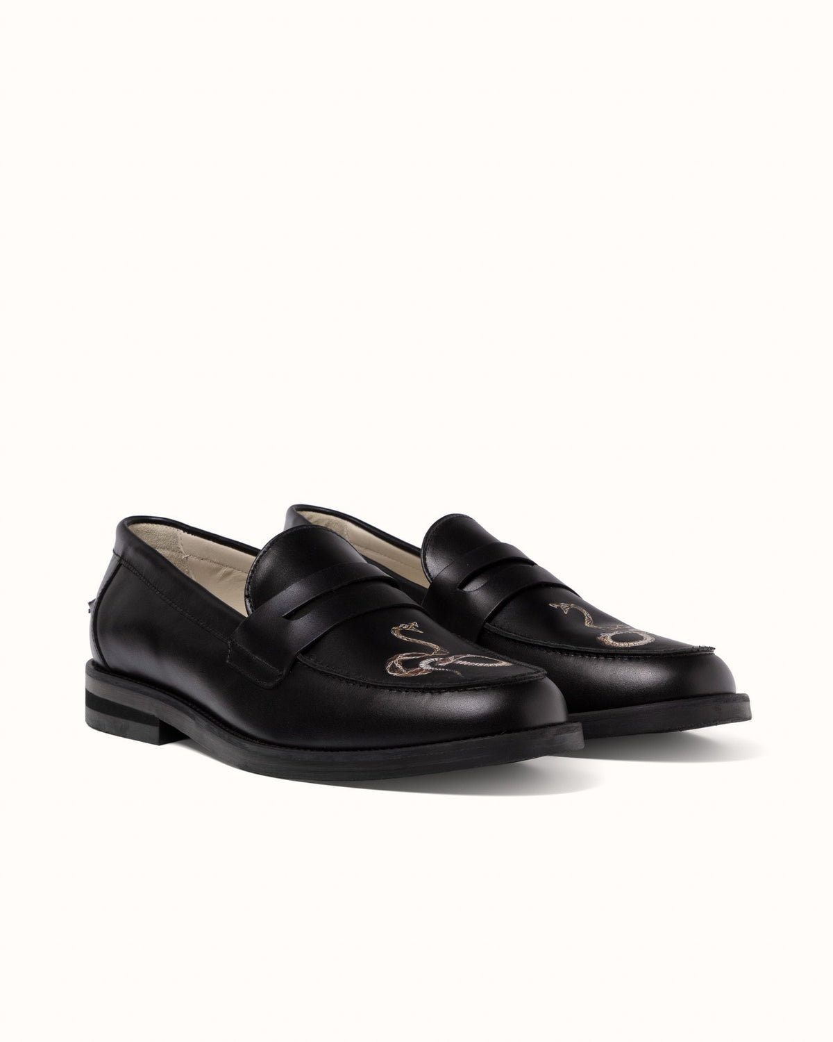 Wilde Black Snake Penny Loafer - Men's