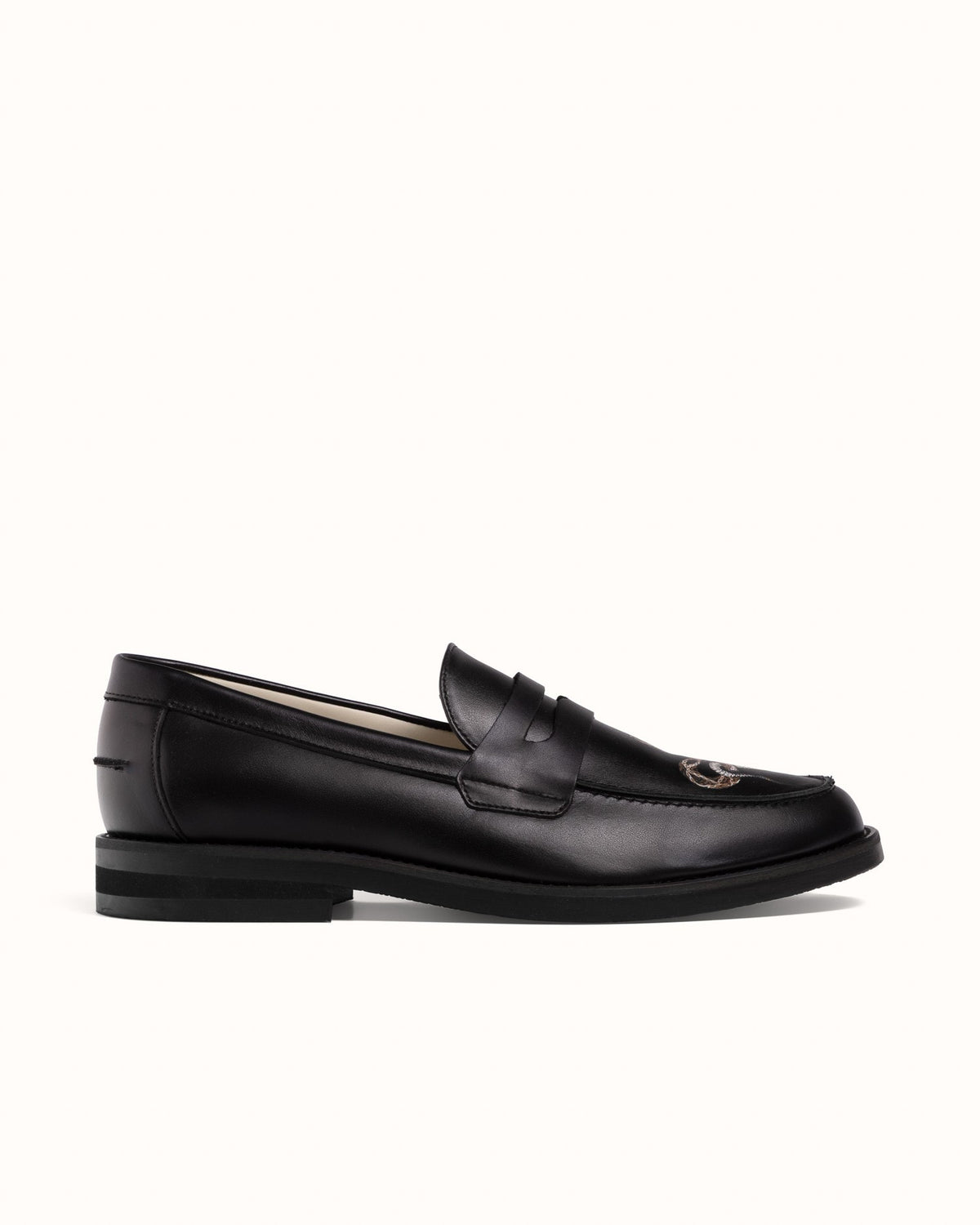 Wilde Black Snake Penny Loafer - Men's