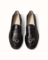 Wilde Black Snake Penny Loafer - Men's