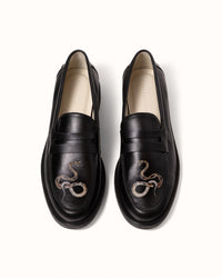 Wilde Black Snake Penny Loafer - Men's