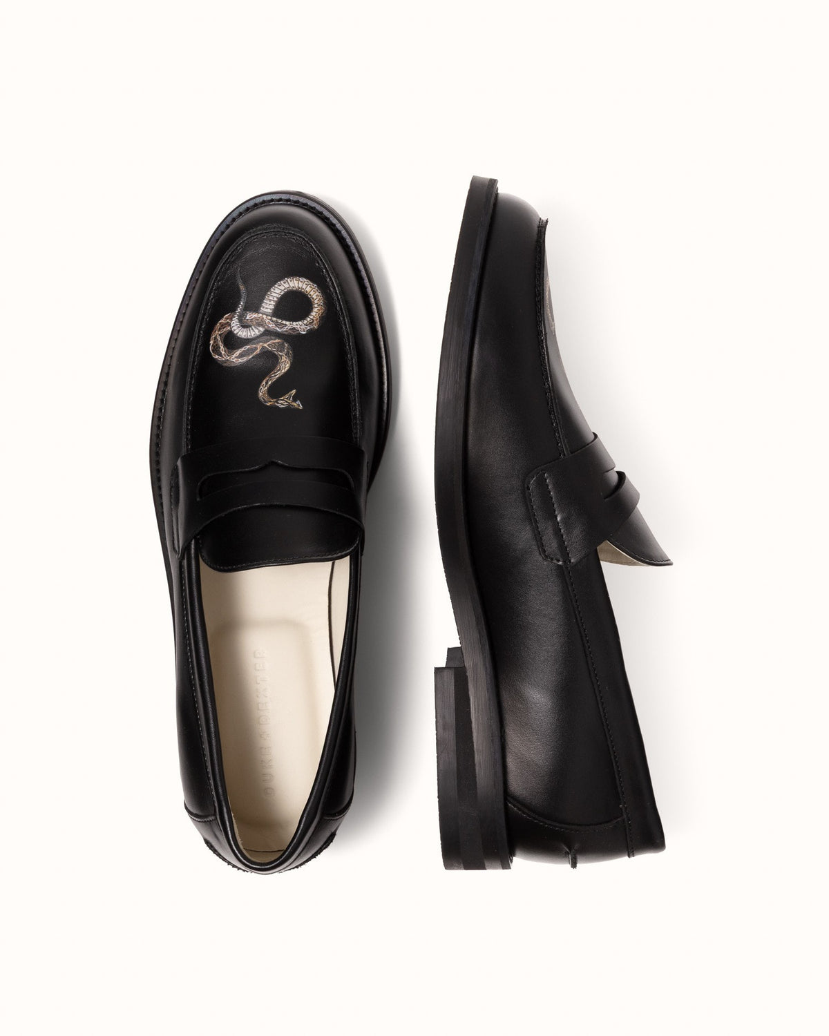 Wilde Black Snake Penny Loafer - Men's