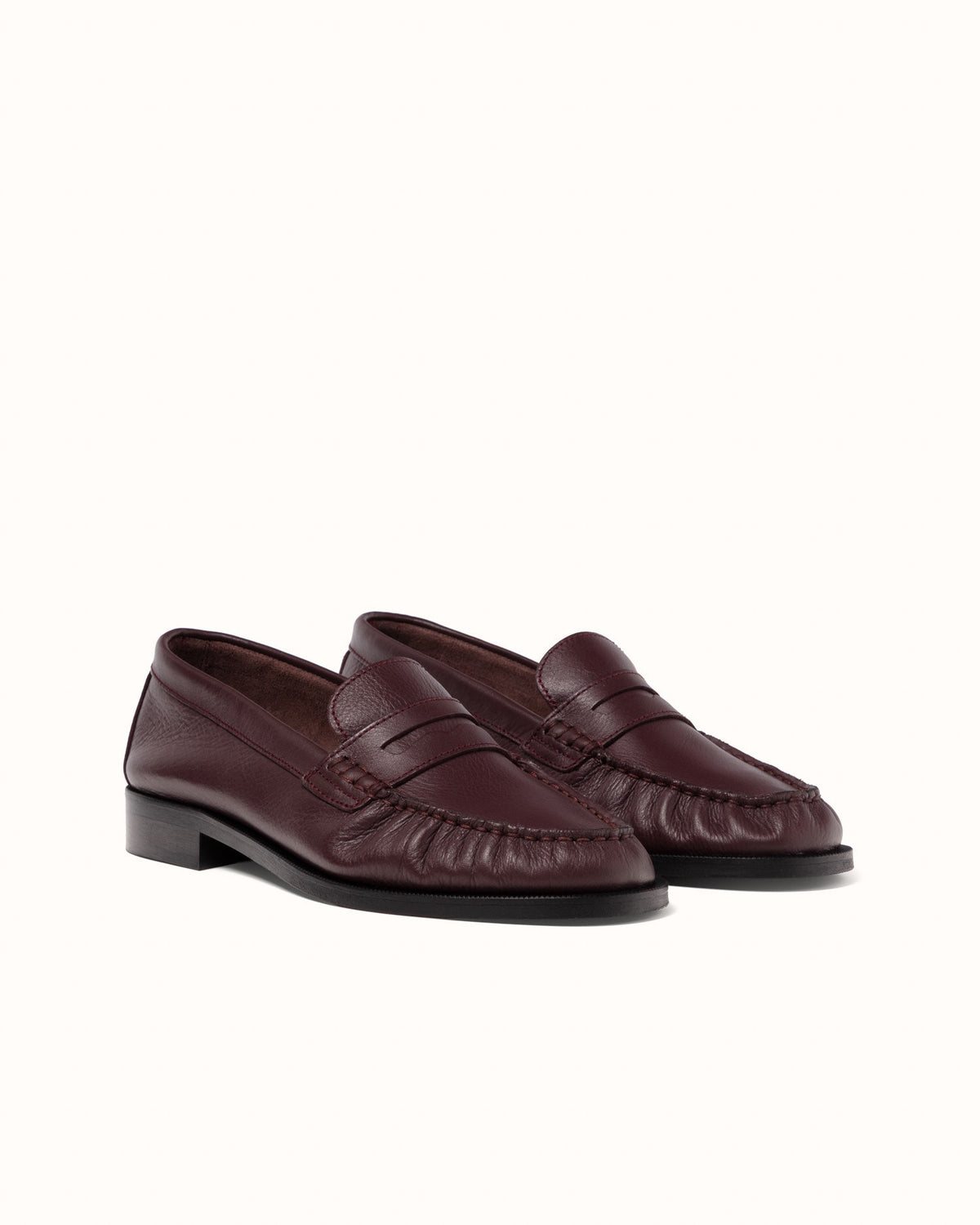 Ezra Burgundy Ruched Loafer - Women's