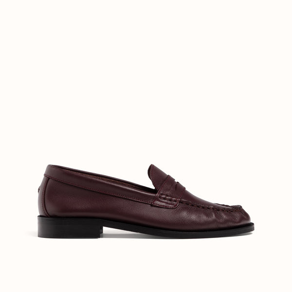 Ezra Burgundy Ruched Loafer - Women's