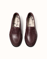 Ezra Burgundy Ruched Loafer - Women's
